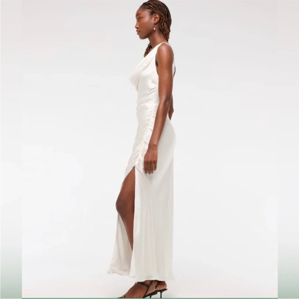 NWT Abercrombie & Fitch Cowl Neck Draped Maxi Dress Sz S - Picture 3 of 9